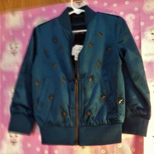 (NWT)  Star Applique Velvet Bomber Jacket